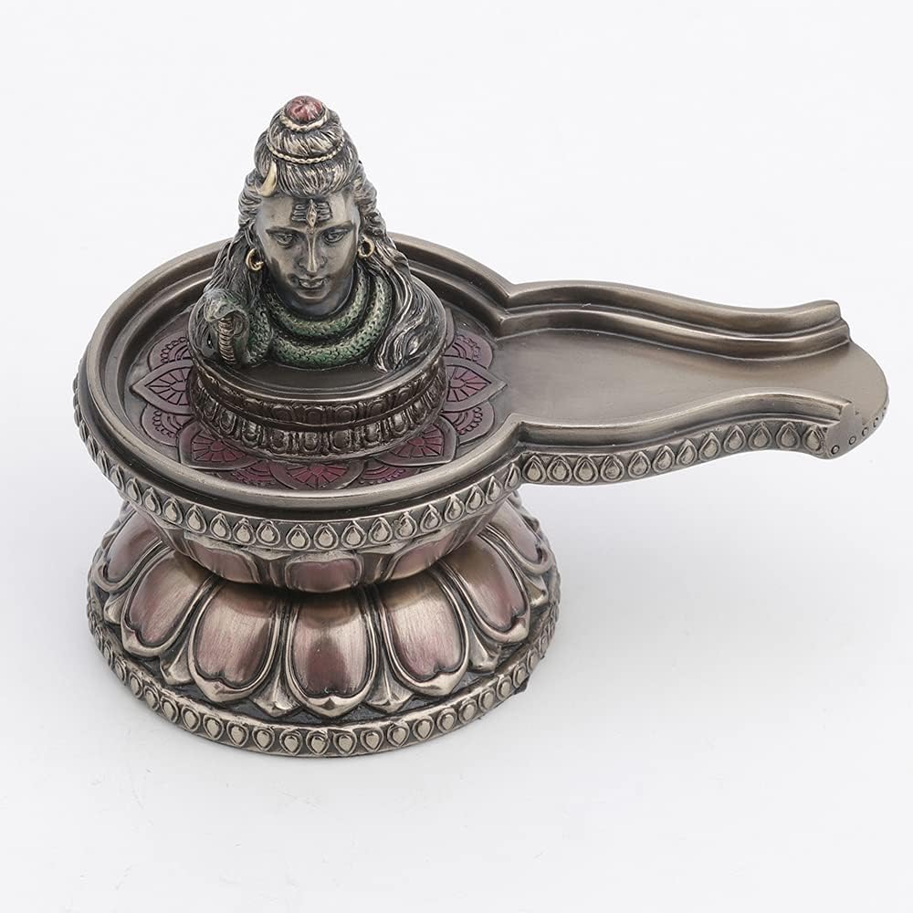 Veronese Design 4 7/8 Shiva Linga Hindu God Collectible Cold Cast Bronzed Resin Statue Spiritual Figurine