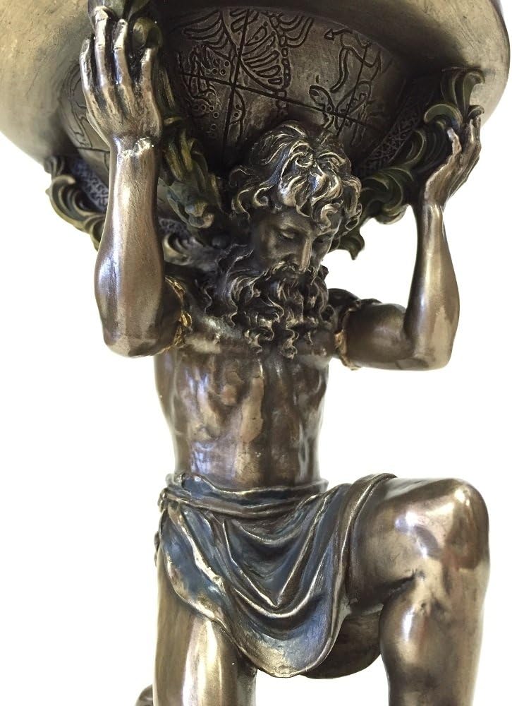 wu Bronze Greek Titan Atlas Carrying The World Statue