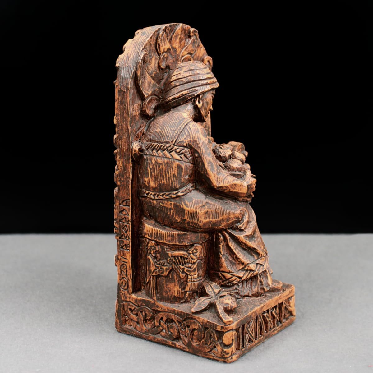 Dryad Design Norse Goddess Idunna Statue - Viking God Home Decor (Wood Finish)