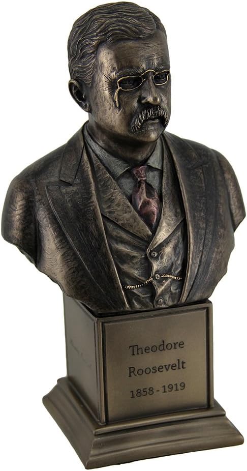 Veronese Design Theodore Roosevelt Bronze Finish Statue On Inscribed Plinth