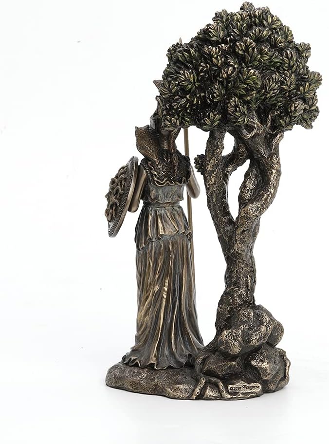 Veronese Design Greek Goddess Athena Under Olive Tree Bronze Finish Statue