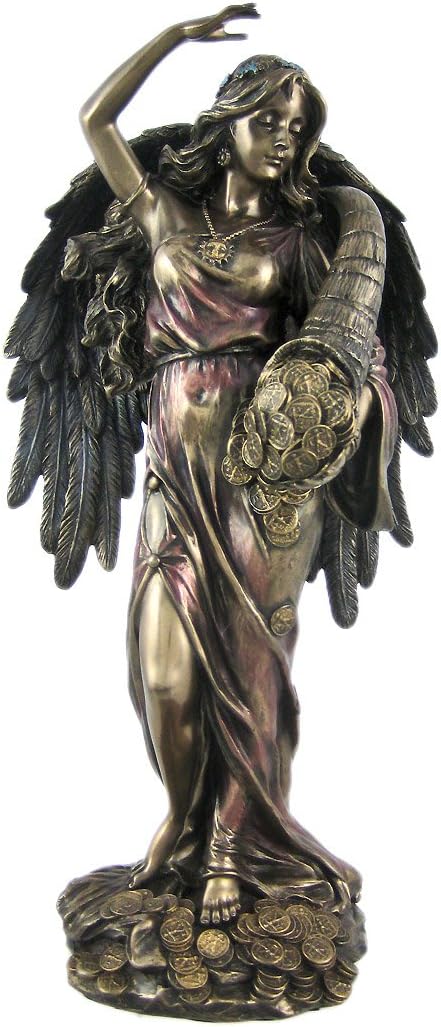 Veronese Design 11 5/8 Inch Fortuna Roman Goddess of Fortune Tykhe Lady Luck Cold Cast Resin Bronze Finish Sculpture