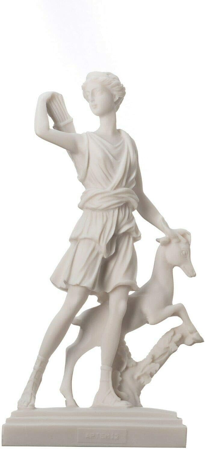 BeautifulGreekStatues Artemis Diana of Versailles Huntress w/Deer Statue Greek Roman 10 Inches