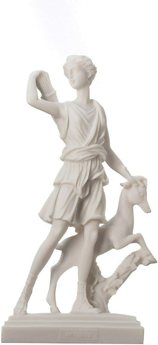 BeautifulGreekStatues Artemis Diana of Versailles Huntress w/Deer Statue Greek Roman 10 Inches