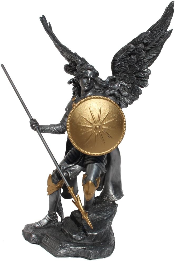 UNICORN STUDIO Veronese Design 13 5/8" Tall Raphael The Archangel Sculpture Religious Gift Figurine Cold Cast Pewter Finish Resin Sculpture