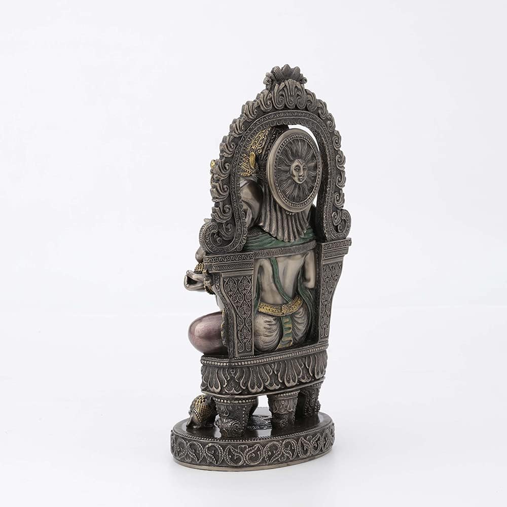 Veronese Design 10 1/4 Inch Tall Lord Ganesha Sitting On Throne with Temple Arch Hindu Elephant God Fortune Cold Cast Bronzed Resin Statue Religious Home Decor Spiritual Collectibles
