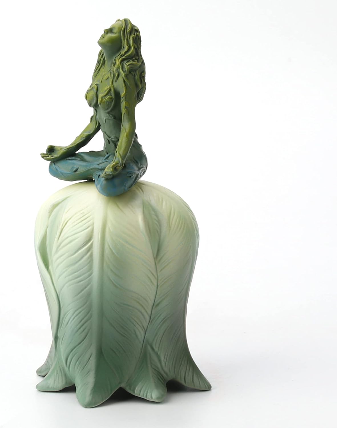 Veronese Design 5 3/4" Mother Earth Gaia Sitting Meditation Pose Flower Bell Resin Figurine