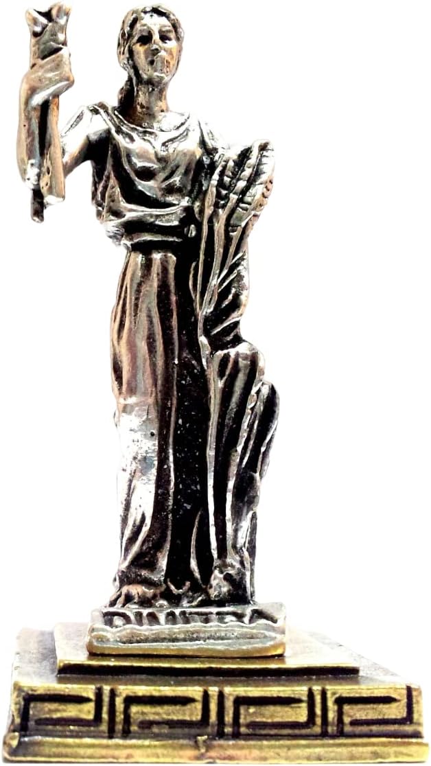 Iconsgr Ancient Greek Zamac Miniature Statue of Dimitra (Silver)