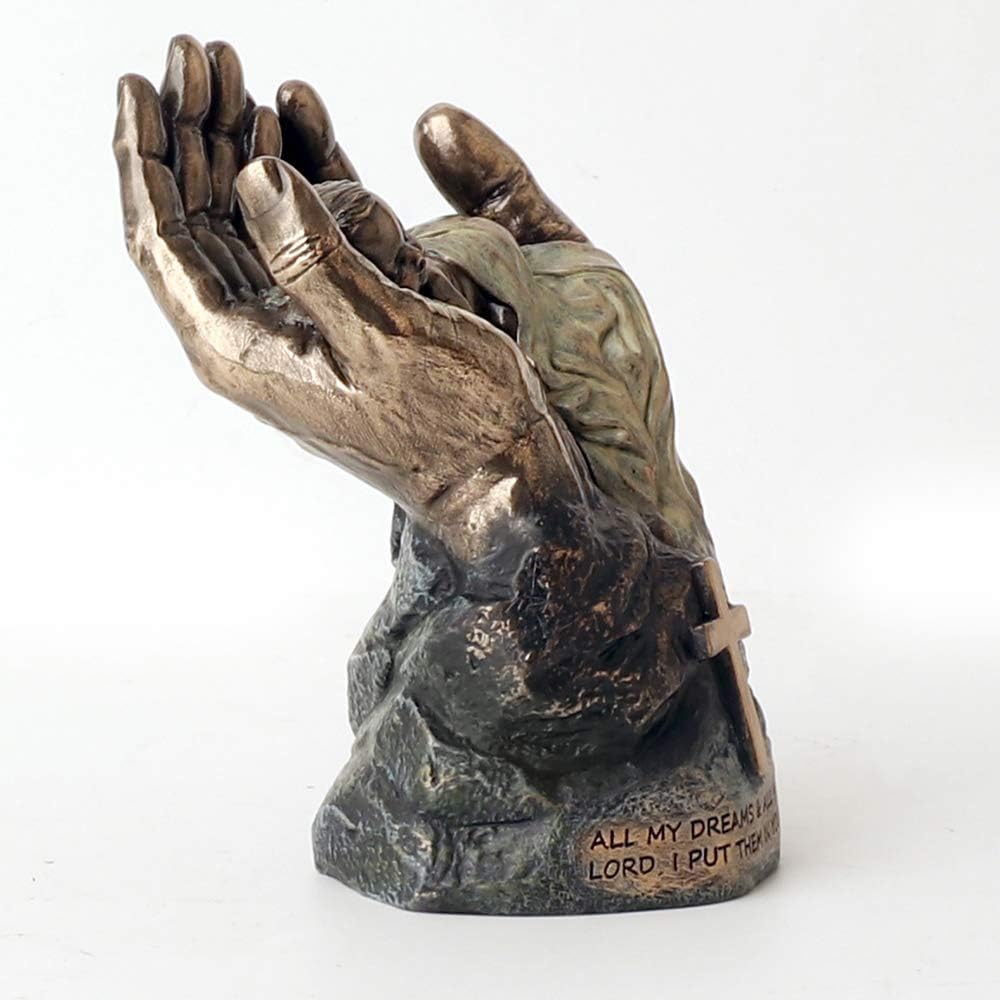Veronese Design 4 1/2" Tall Cold Cast Resin Antique Bronze Finish Resting Baby in Lord's Hands Statue Figurine