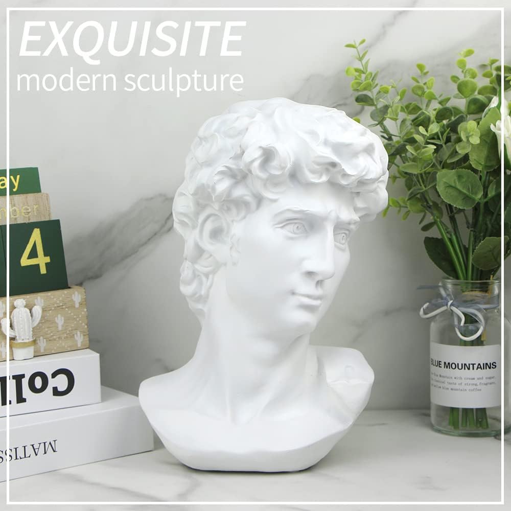 Greek Statue of David, Classic Roman Bust Greek Mythology Sculpture for Home Decor