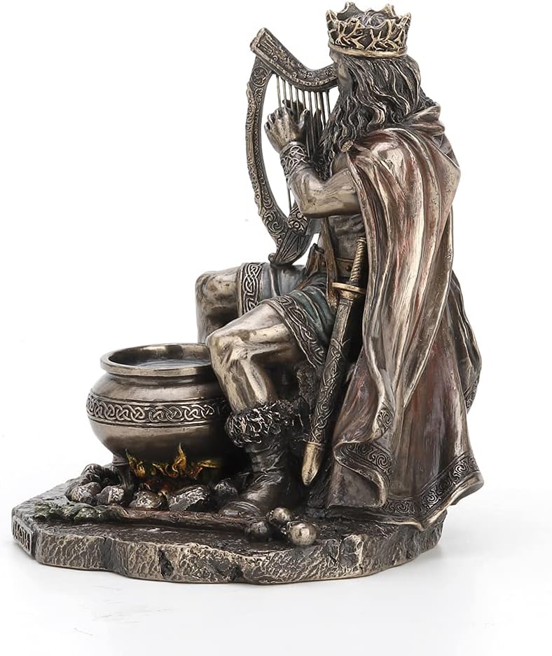 7 1/4" Tall Celtic God Dagda Druid King of Tuatha De Danann Cold Cast Bronzed Resin Sculpture