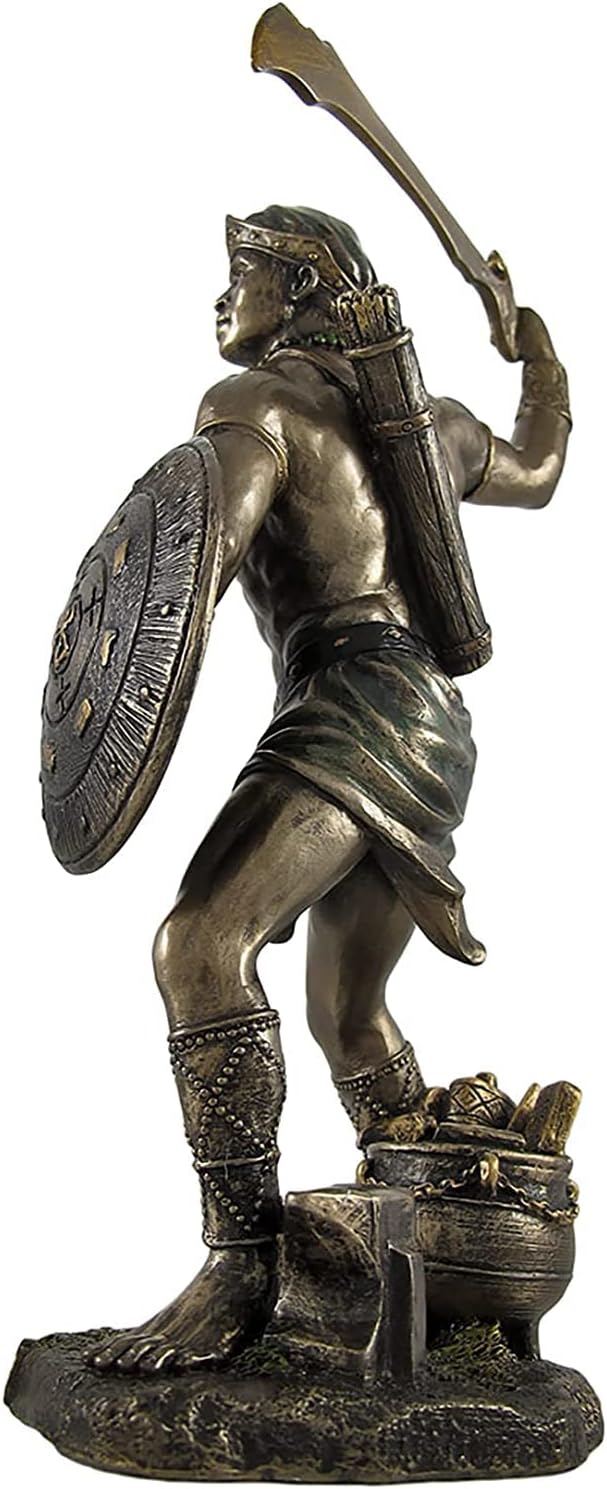 Bronzed Oggun God of War, Iron and Hunting Statue
