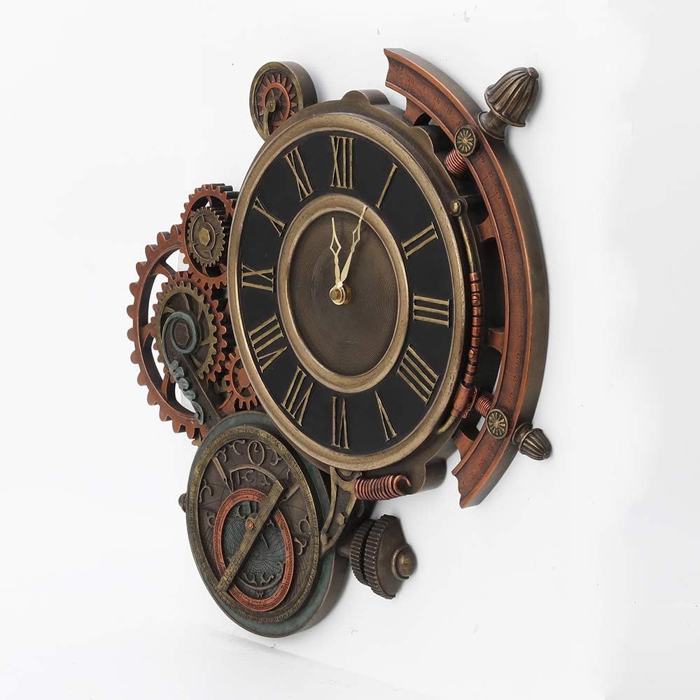 Veronese Design Zeckos Mechanical Steampunk Astrolabe Star Tracker Wall Clock 17 Inch