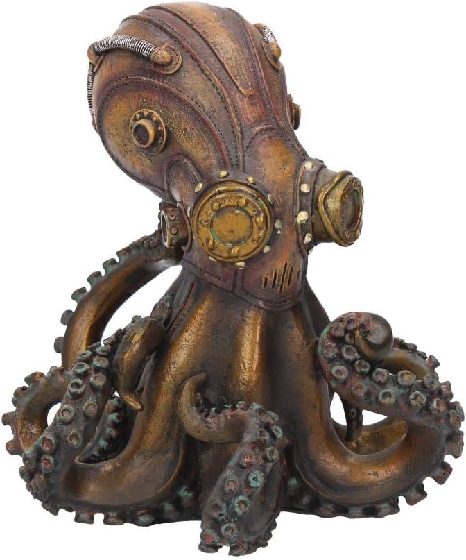 Bronze Finish Steampunk Style Octopus Rebreather Wall Hanging