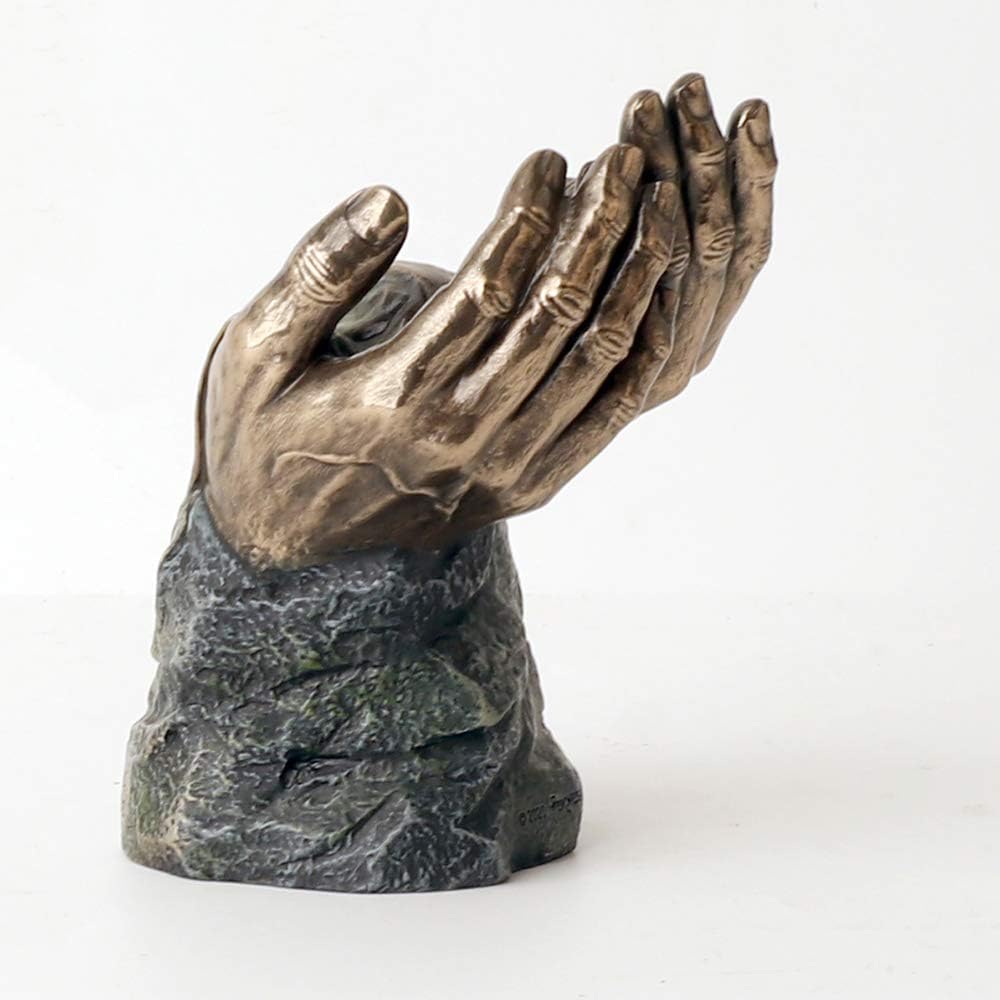 Veronese Design 4 1/2" Tall Cold Cast Resin Antique Bronze Finish Resting Baby in Lord's Hands Statue Figurine