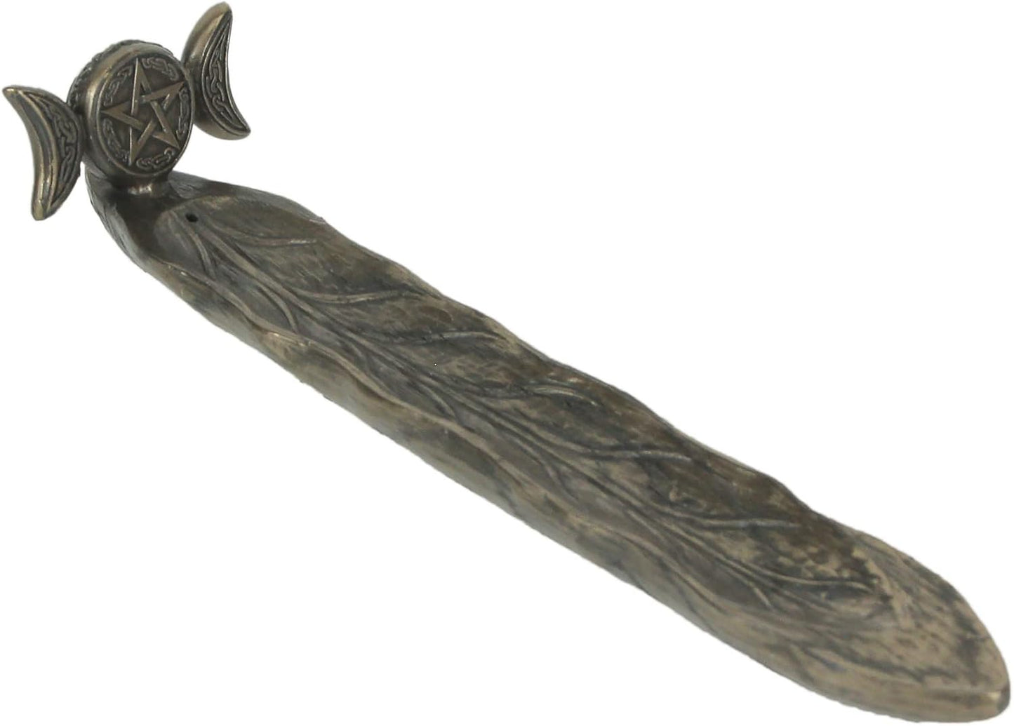 Veronese Design 9 1/4 Inch Long Triple Moon Goddess Sigil Pentagram Incense Holder Cold Cast Bronzed Resin Sculpture