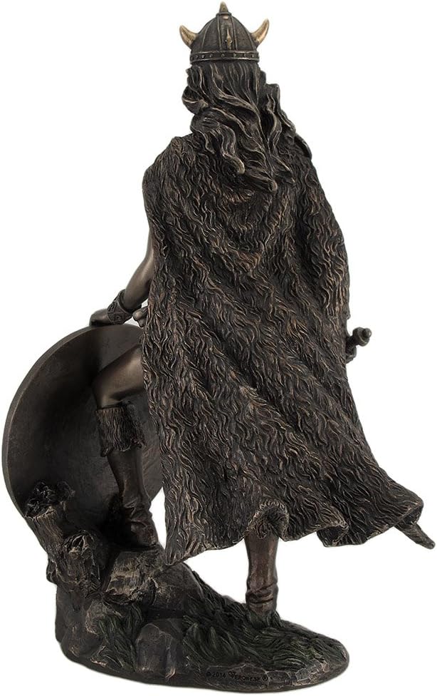 Veronese Design Viking Shieldmaiden Bronze Finished Statue Norse Mythology