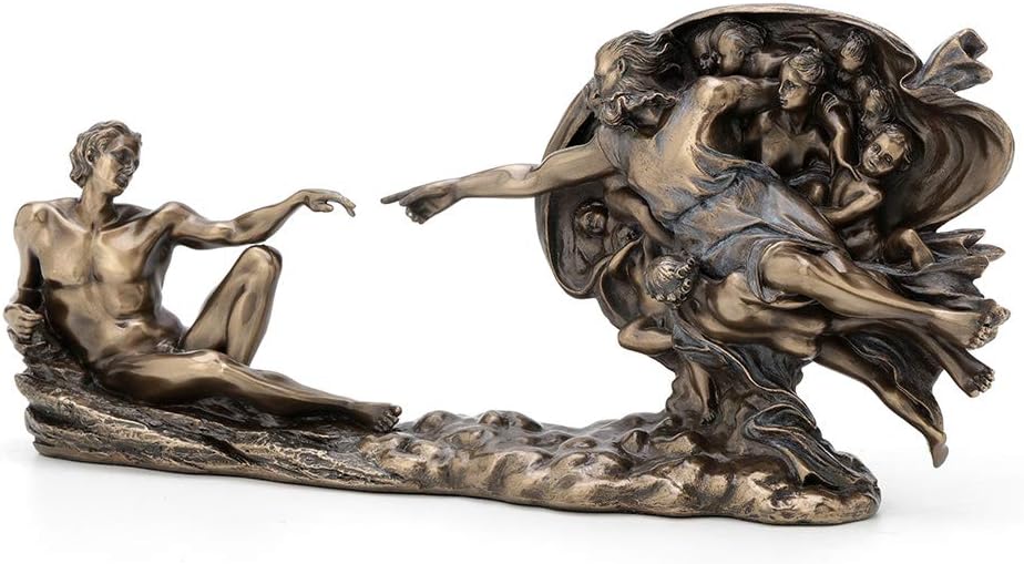 Veronese Design 4.5 Inch Genesis The Creation of Adam Sistine Chapel Michelangelo Great Art Religious Antique Bronze Statue