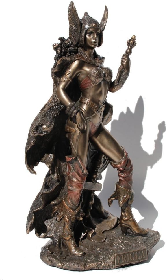 Frigga Norse Goddess of Love and Marriage Statue Figurine Cold Cast Bronze