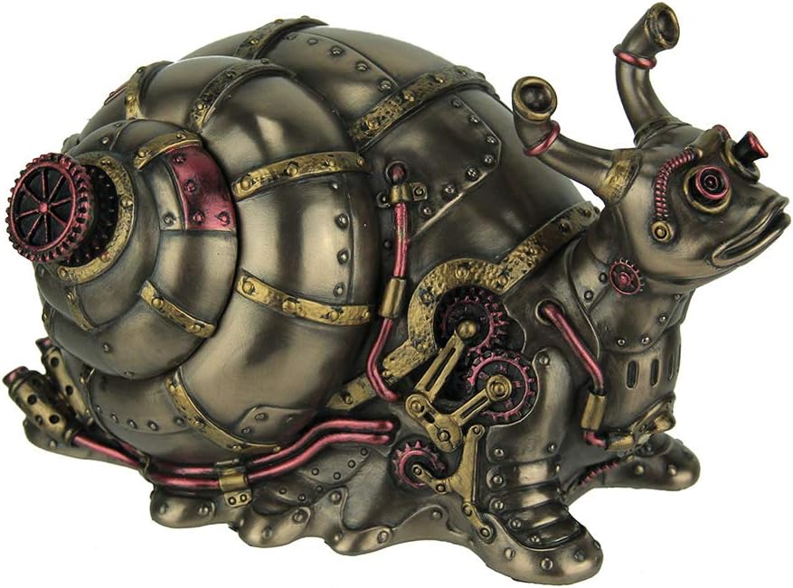 Veronese Design Highly Detailed Steampunk Land Snail Trinket Box