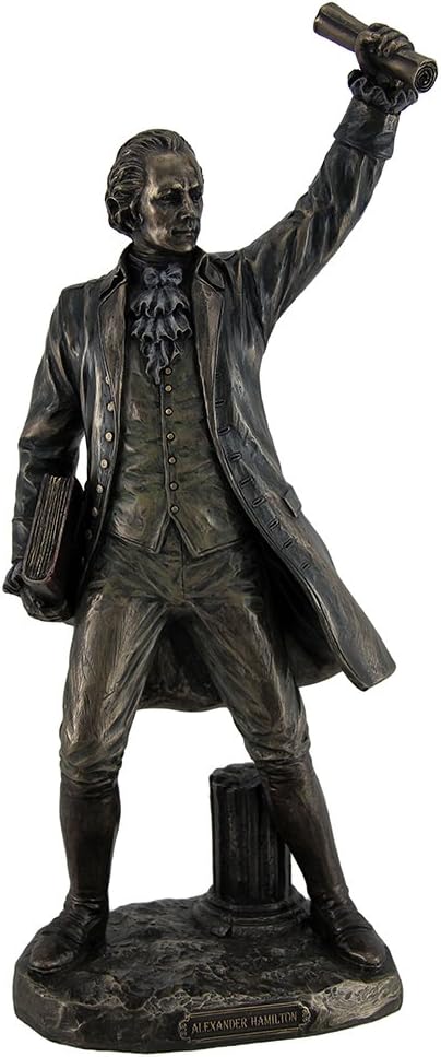 Veronese Alexander Hamilton Holding Book and Scroll Bronze Finish Statue 12 Inch