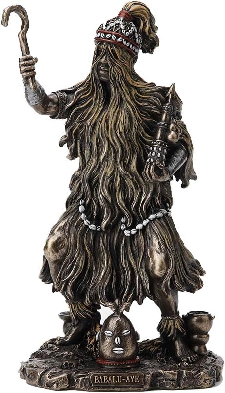 Veronese Design Bronzed Finish Babalu Aye Orisha of Health and Healing Statue 8.5 Inches Tall