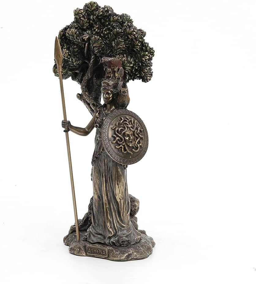 Veronese Design Greek Goddess Athena Under Olive Tree Bronze Finish Statue