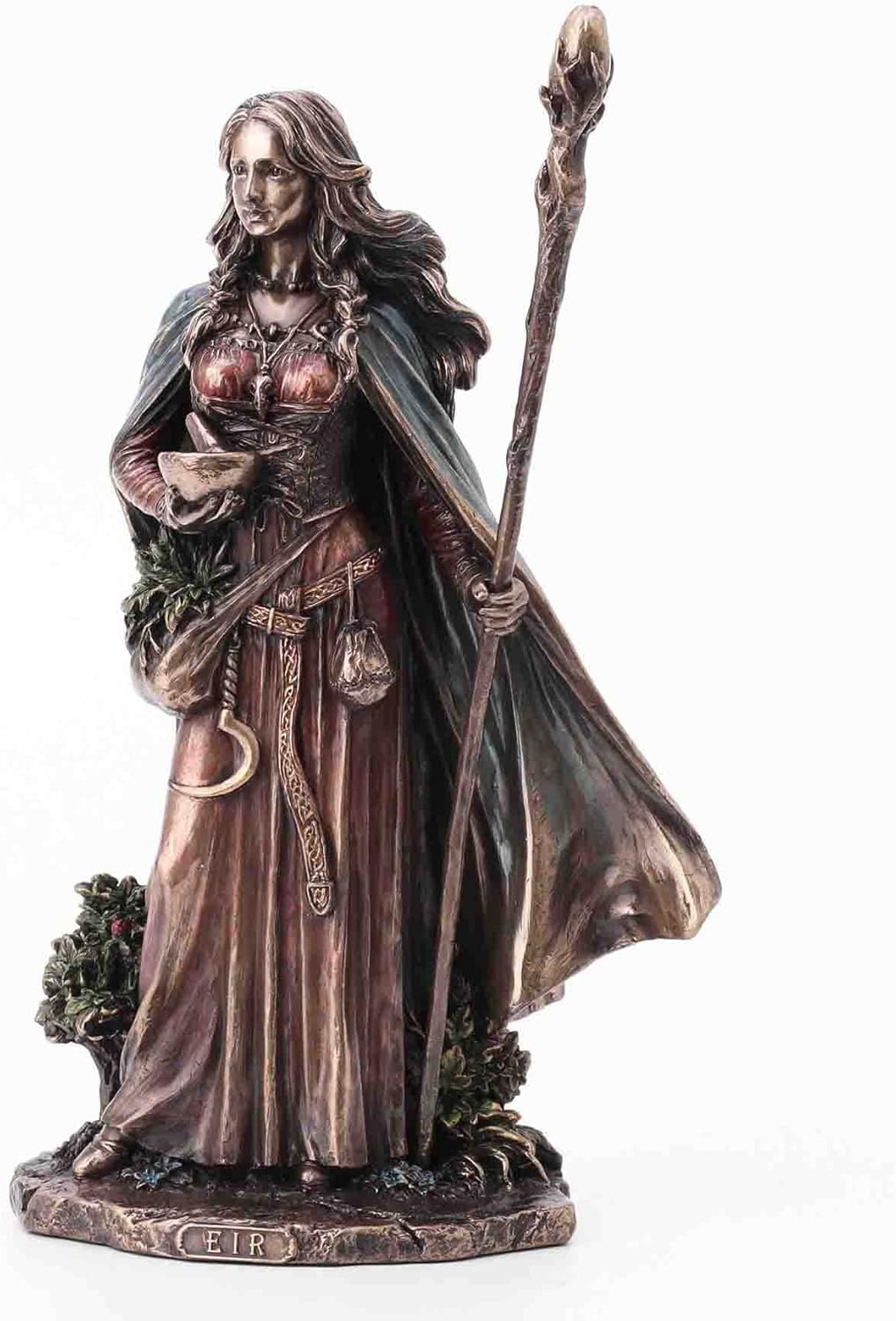 9 1/2" Eir The Valkyrie of Protection Resin Statue Cast Bronze Finish