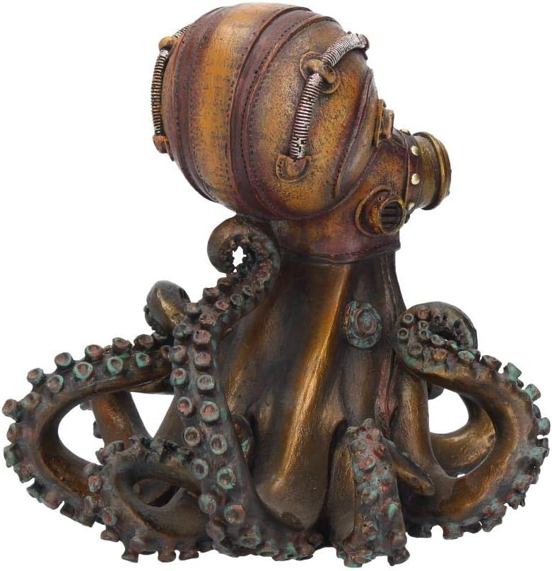 Bronze Finish Steampunk Style Octopus Rebreather Wall Hanging