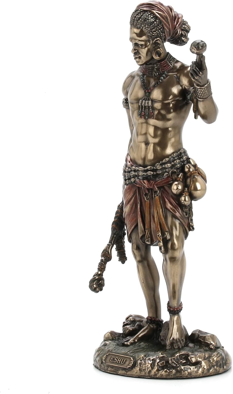 Veronese Design 8.5" Eshu The Divine Trickster God of The Yoruba Cold Cast Resin Antique Bronze Finish Statue