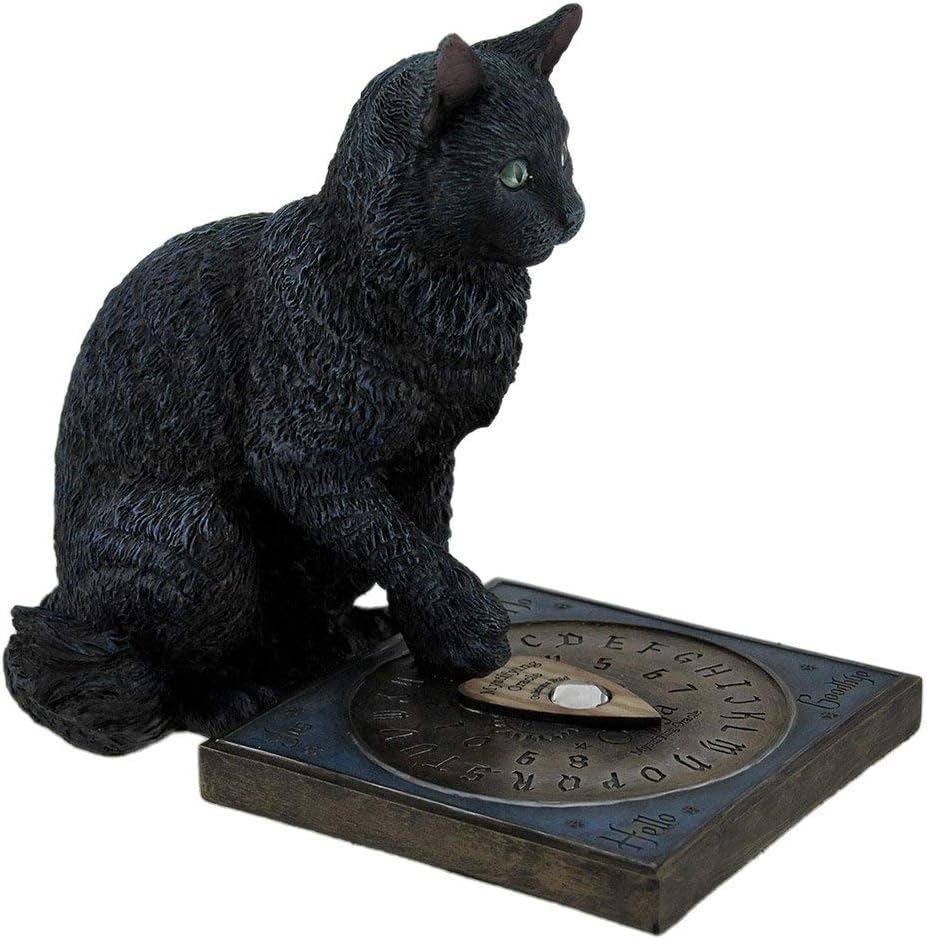 Veronese Design Lisa Parker His Master's Voice Black Cat On Spirit Board Statue