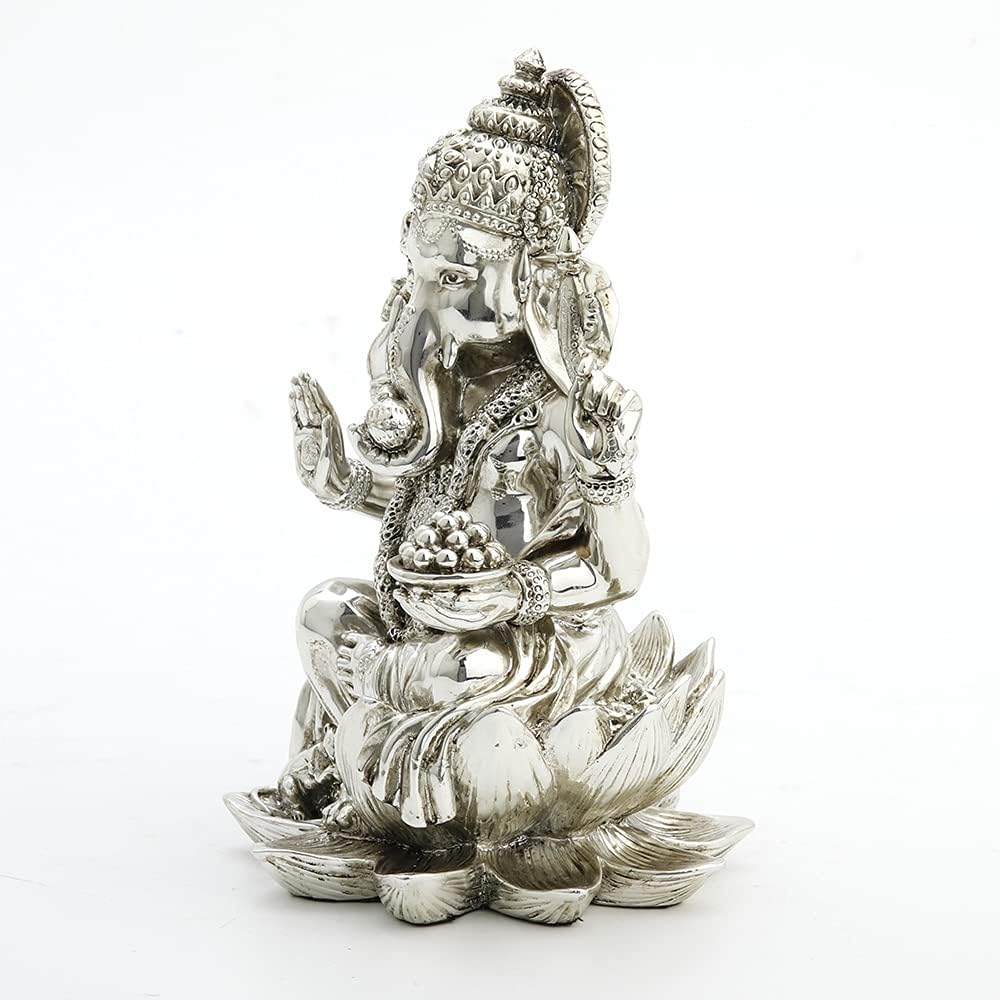 Veronese Design 3 1/8 Tall Ganesha Hindu God Good Fortune Statue Home Decor Resin Hand Made Electroplated Figurine