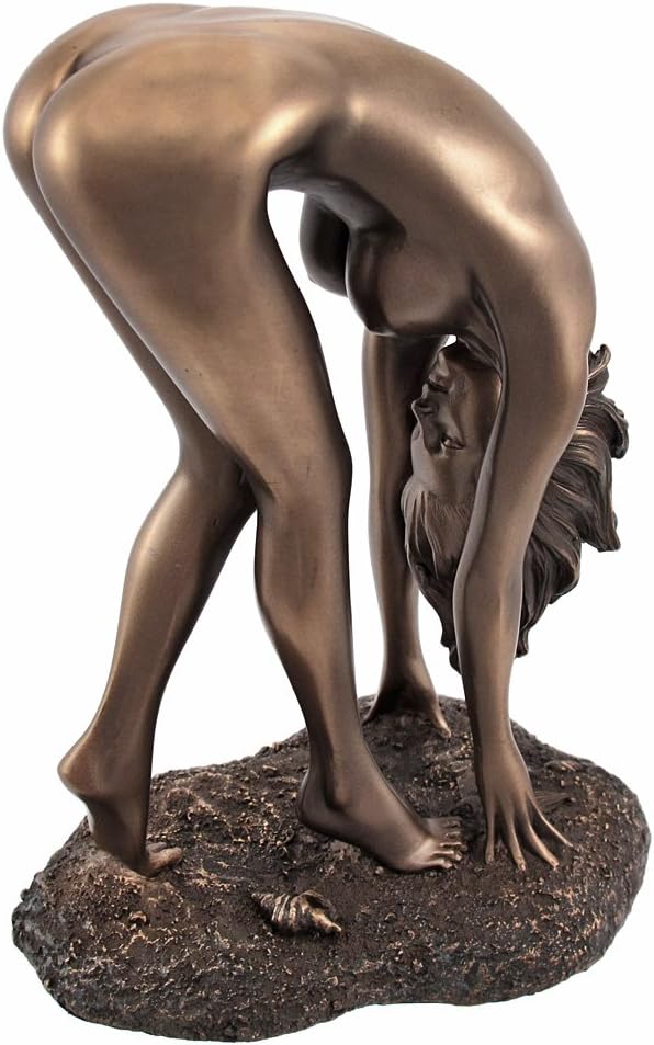 Veronese Bronzed Finish Nude Woman Bent Over Pose Statue Erotic Art