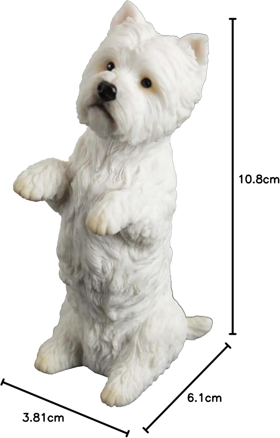 West Highland White Terrier Sitting Up Puppy Dog - Figurine Miniature 4.25"H New