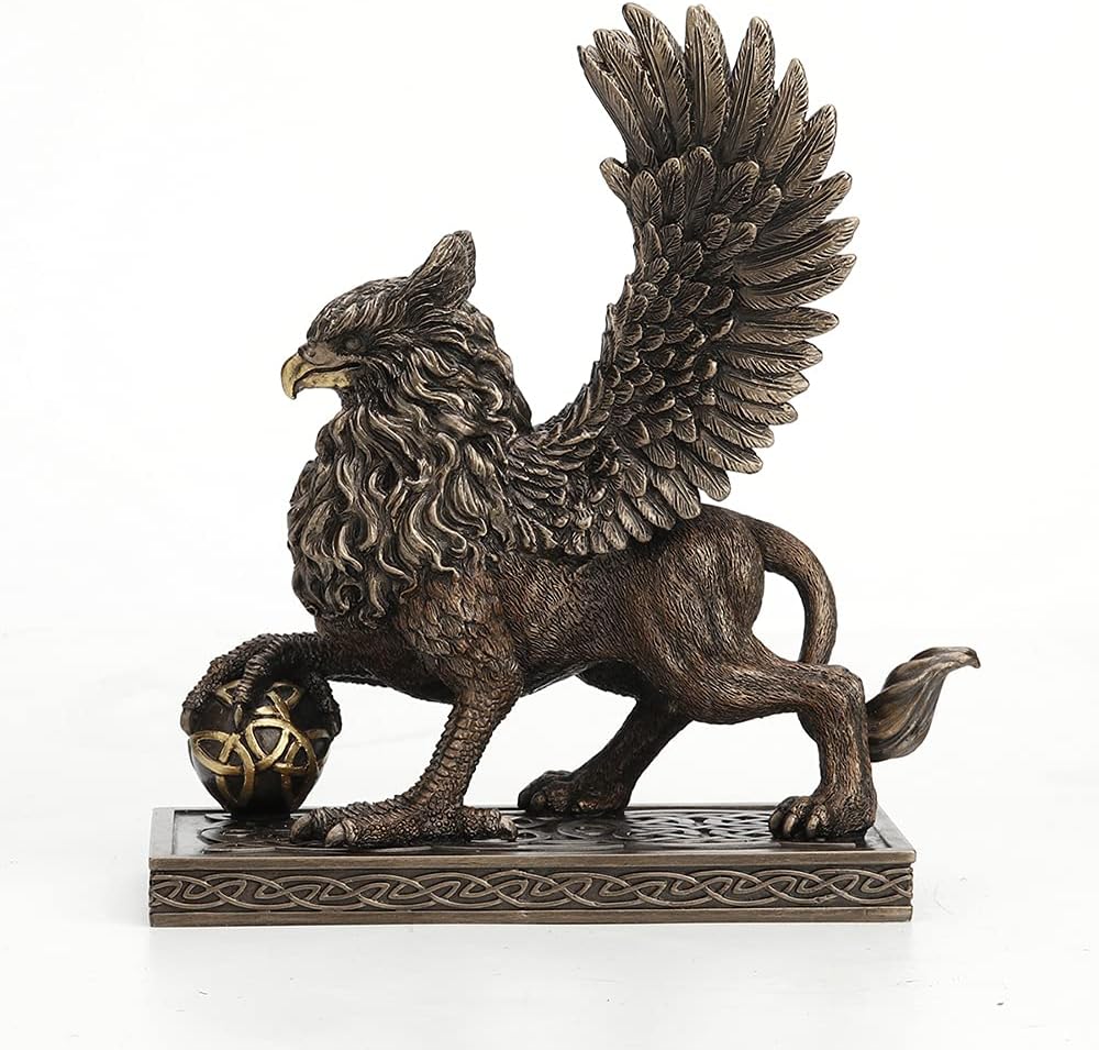 Veronese Design 7 1/2" Tall Celtic Griffin Claw On Sphere Resin Sculpture Hand Painted Bronze Figurine