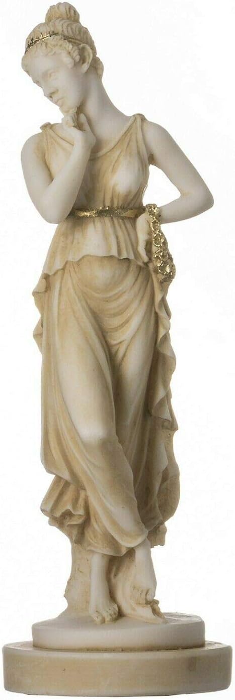 BeautifulGreekStatues Persephone Goddess Of The Underworld Springtime Gold FlowerVegetation Statue 7"
