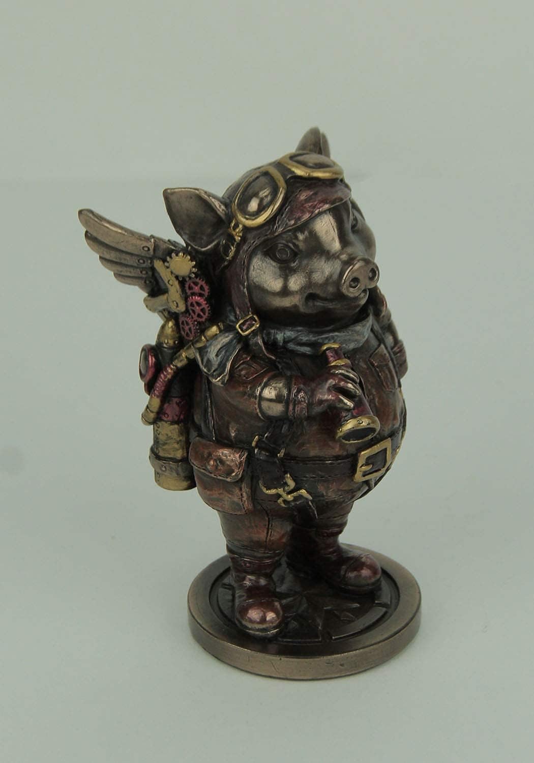 Veronese Design Steampunk Aviator Flying Pig Aeronaut Statue