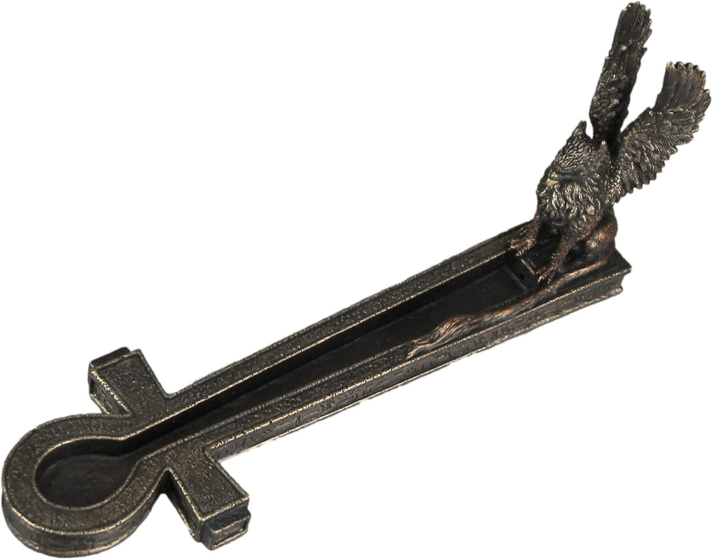 Veronese Design Protector of Life Egyptian Ankh and Griffin Bronze Finished Stick Incense Holder