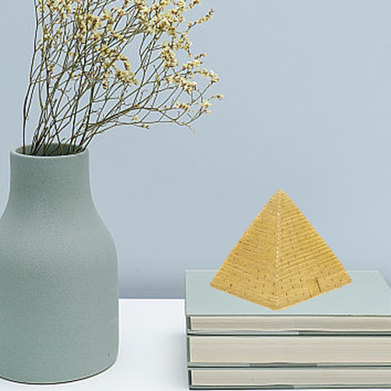 POPETPOP Resin Small Pyramid Model Egyptian Pyramid Mini Sculpture Decorative Figurine for Home Office Bookshelf Desk Display