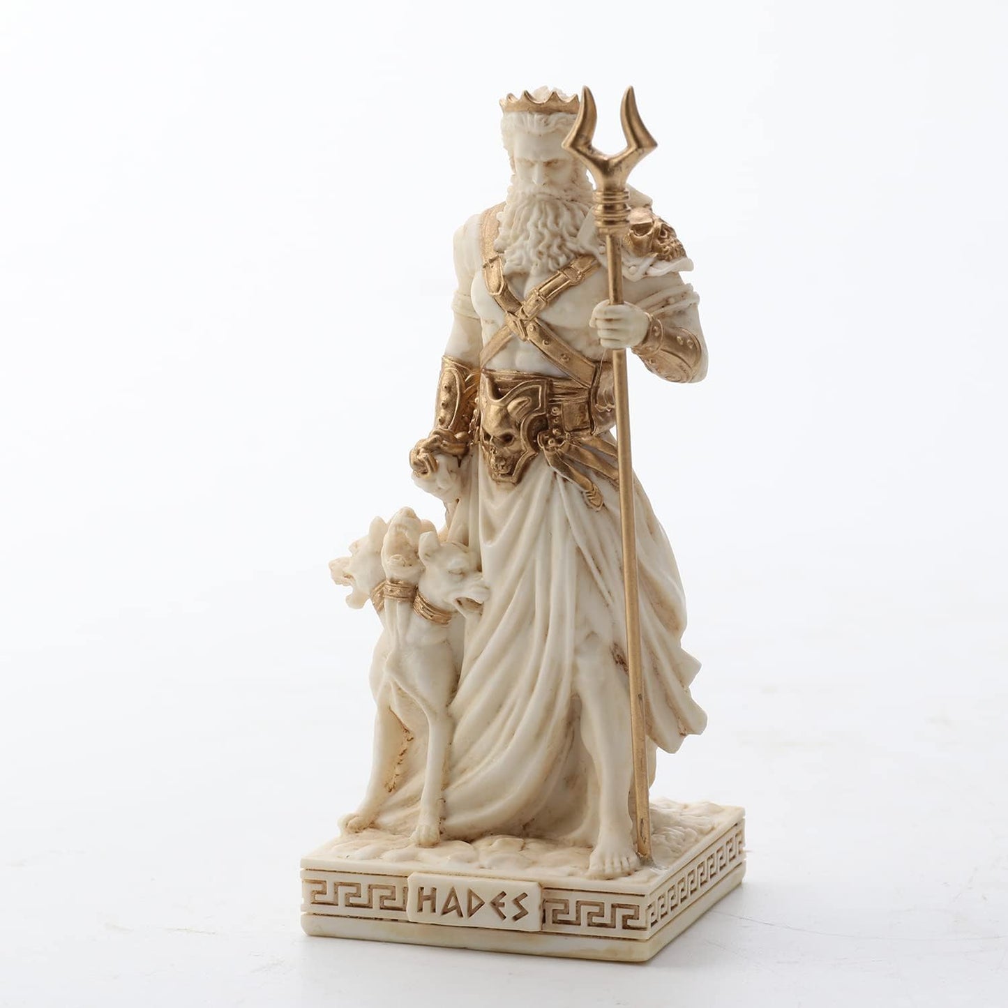 Veronese Design 3 5/8 Inch Hades Greek God of Underworld Resin Miniature Hand Painted White Gold Finish Figurine