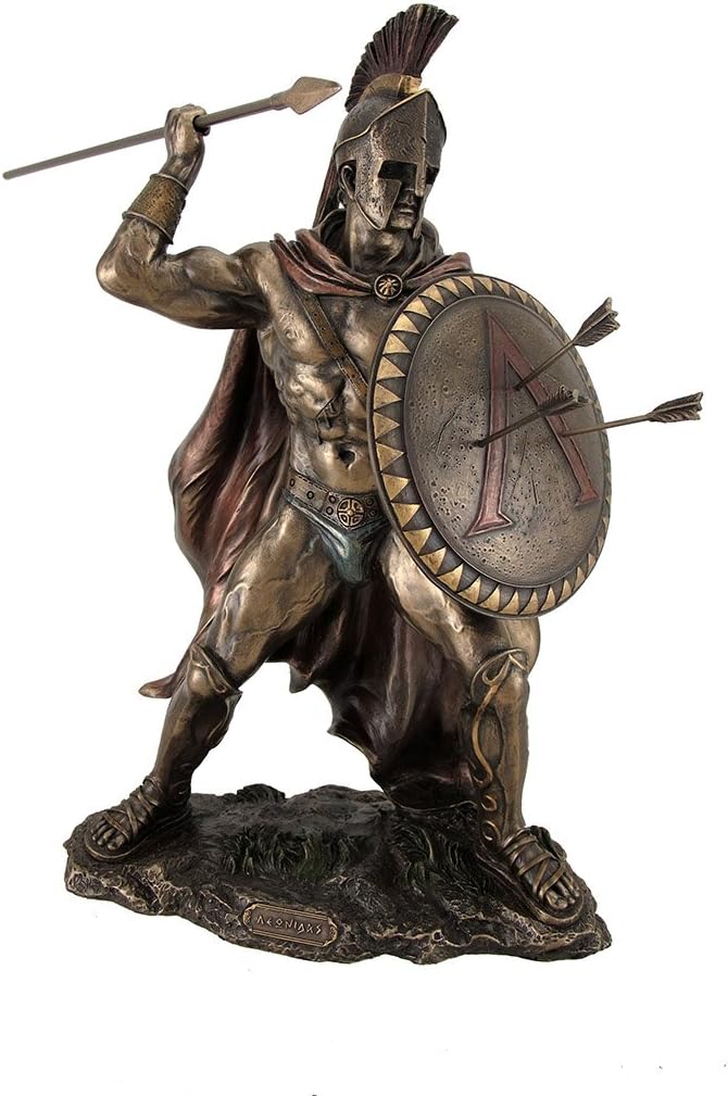 Unicorn Studios WU76534B4 King Leonidas Greek Warrior of Sparta - Bronze
