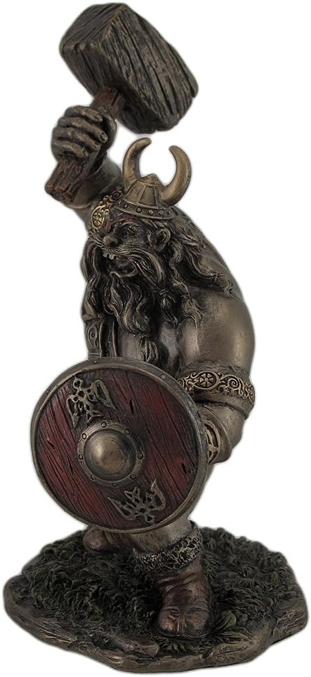 Veronese Comical Viking Warrior With Hammer Statue Figurine
