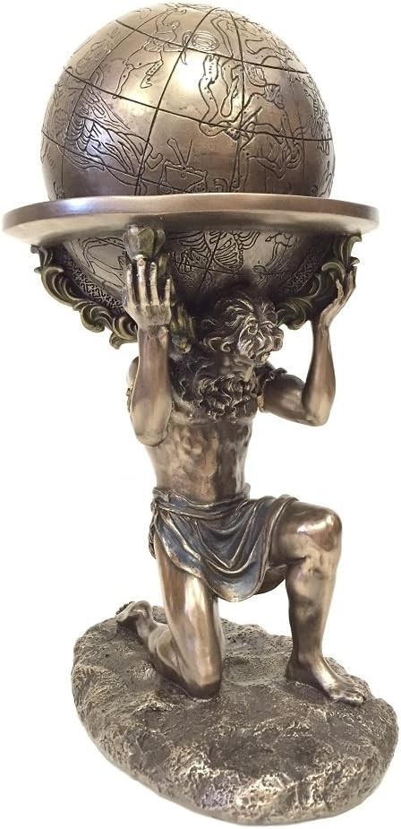 wu Bronze Greek Titan Atlas Carrying The World Statue