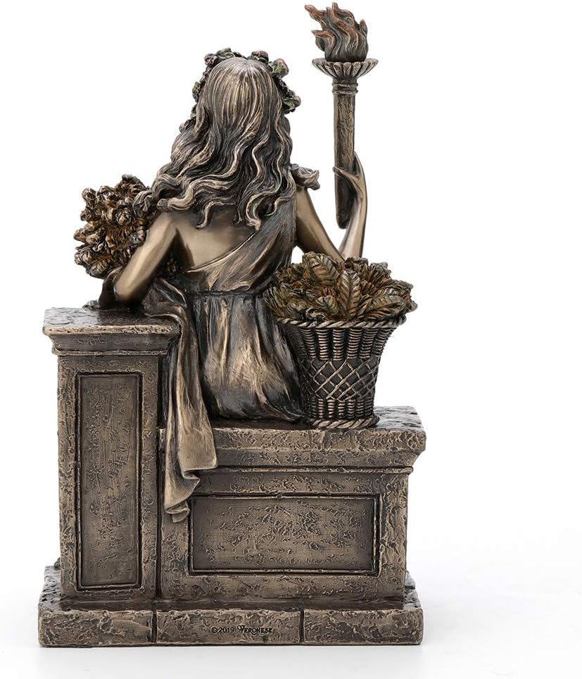 Veronese Design 9 Inch Demeter Greek Roman Goddess of Agriculture Sitting Throne Antique Bronze Finish Statue