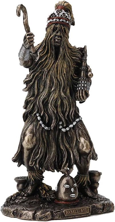 Veronese Design Bronzed Finish Babalu Aye Orisha of Health and Healing Statue 8.5 Inches Tall