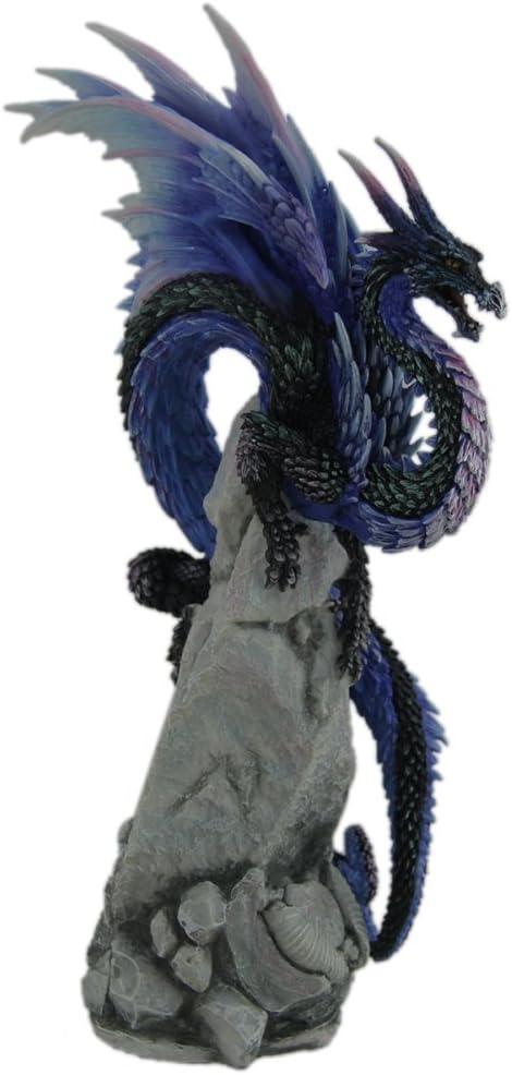 Andrew Bill Sapphire Sentinel Hand Painted Blue Dragon Statue