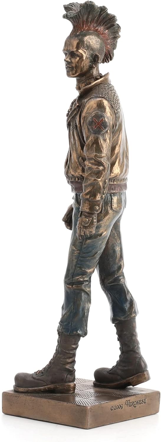 9.25 inch Punk Series Boy Walking Burnished Bronzehue Figurine