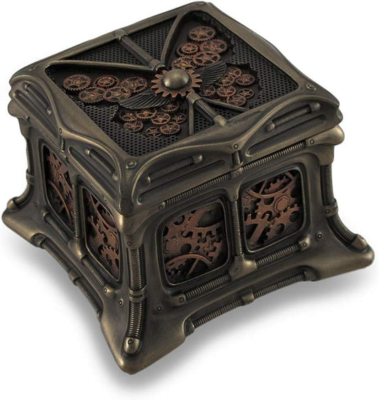 Steampunk Butterfly Bronze Finish Trinket Box Stash Box