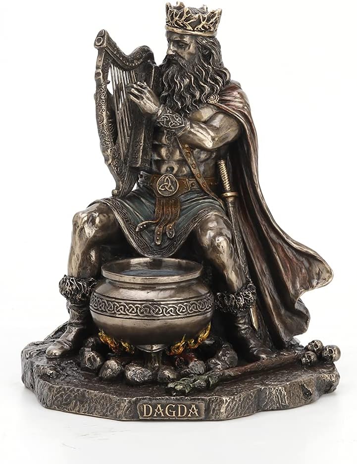 7 1/4" Tall Celtic God Dagda Druid King of Tuatha De Danann Cold Cast Bronzed Resin Sculpture