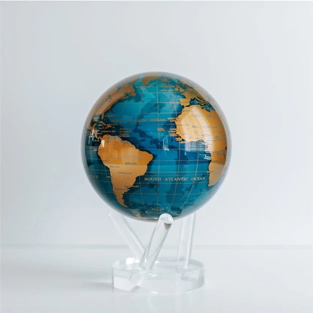 8.5" Mova Globe Modern Blue and Gold
